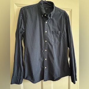 J crew Men's Blue Checkered Shirt long sleeve button up tailored fit small